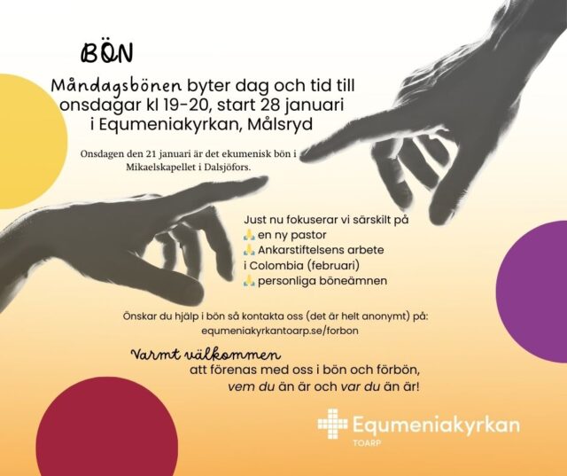 Måndagsbön blir onsdagsbön