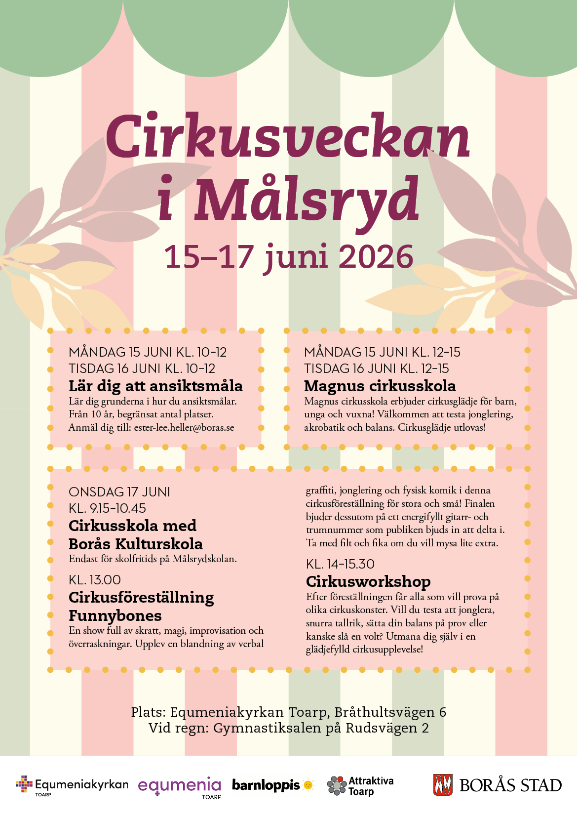 Affisch Cirkusveckan 2026 i Målsryd 